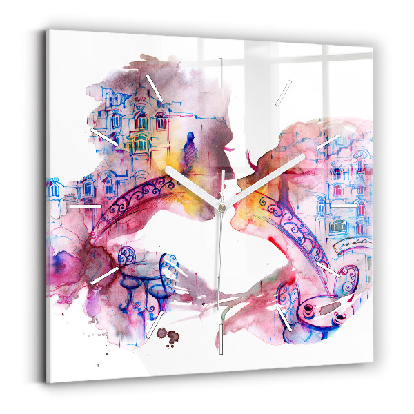 Wanduhr quadratisch Zwei Körper eine Seele