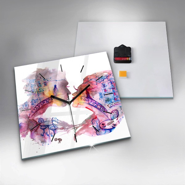 Wanduhr quadratisch Zwei Körper eine Seele