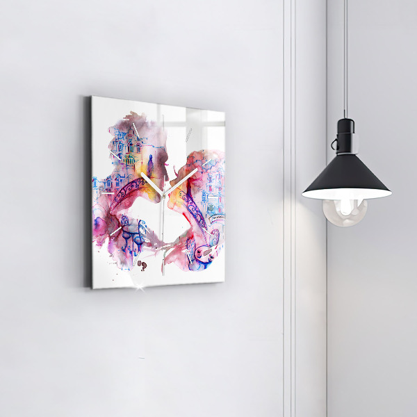 Wanduhr quadratisch Zwei Körper eine Seele