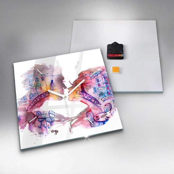 Wanduhr quadratisch Zwei Körper eine Seele