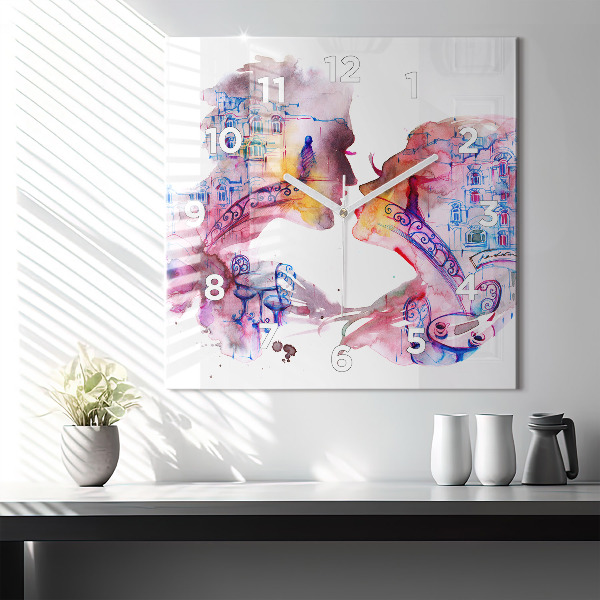 Wanduhr quadratisch Zwei Körper eine Seele