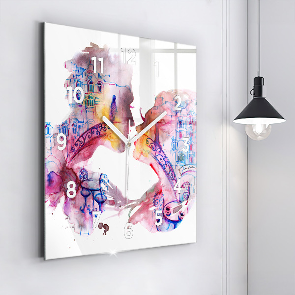 Wanduhr quadratisch Zwei Körper eine Seele