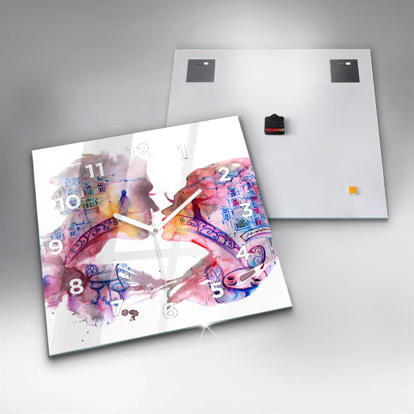 Wanduhr quadratisch Zwei Körper eine Seele