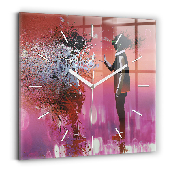 Wanduhr quadratisch mit motiv Cyberspace