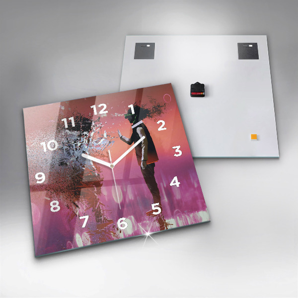 Wanduhr quadratisch mit motiv Cyberspace