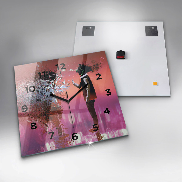 Wanduhr quadratisch mit motiv Cyberspace