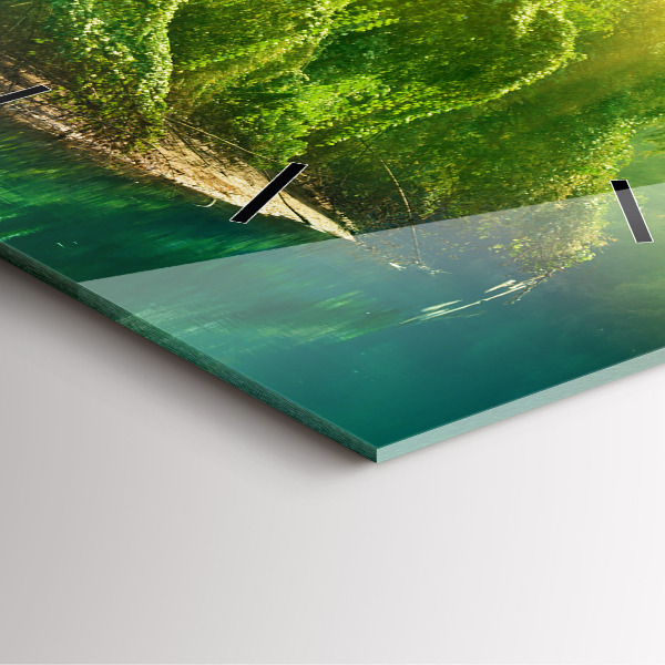 Wanduhr modern quadratisch Friedliche Natur