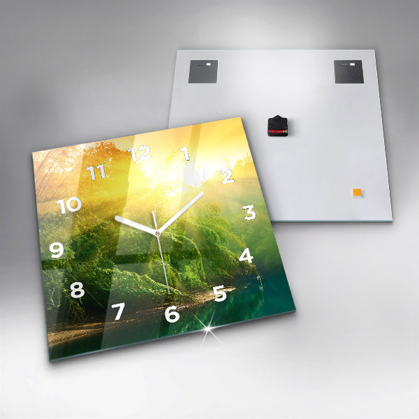 Wanduhr modern quadratisch Friedliche Natur