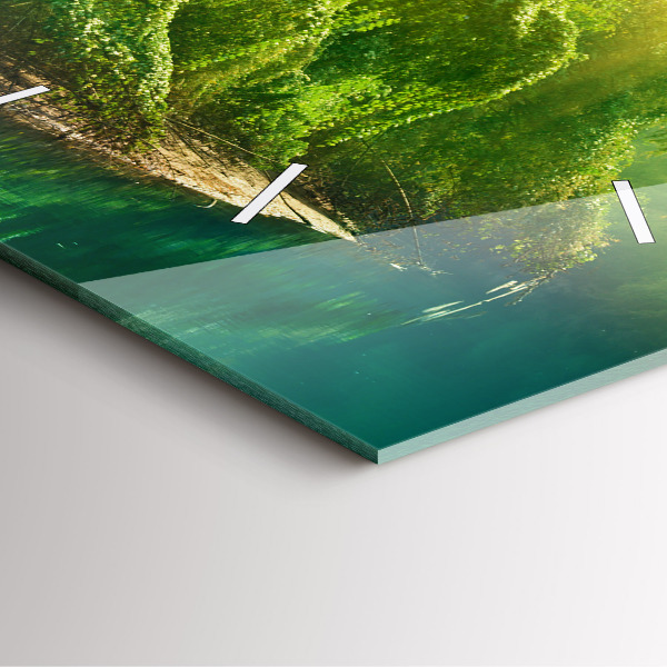 Wanduhr modern quadratisch Friedliche Natur