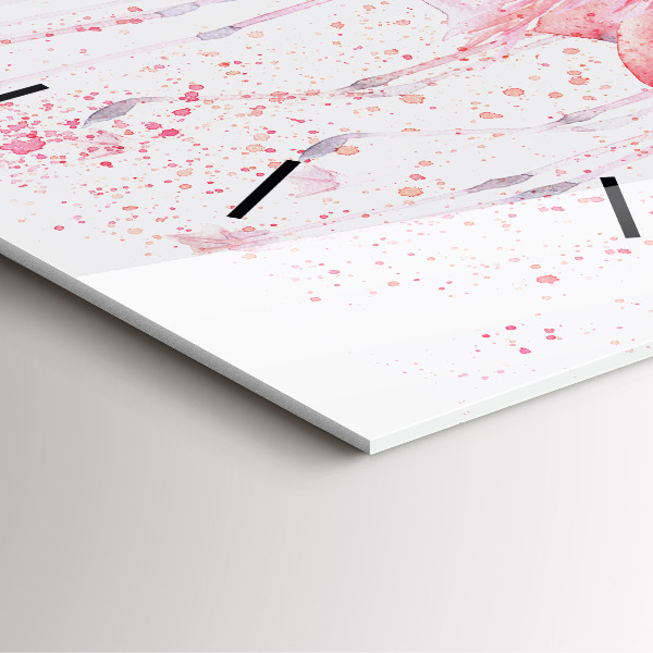 Wanduhr modern quadratisch Flamingo-Cluster