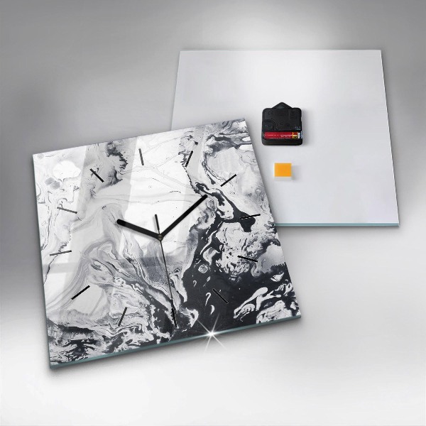 Wanduhr quadratisch mit motiv Abstrakte Tintenmurmel