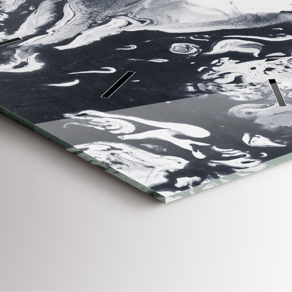 Wanduhr quadratisch mit motiv Abstrakte Tintenmurmel