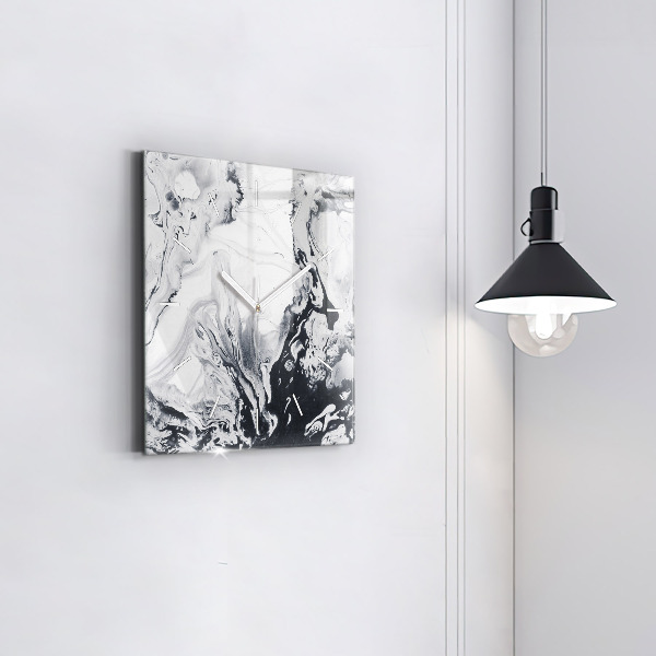 Wanduhr quadratisch mit motiv Abstrakte Tintenmurmel