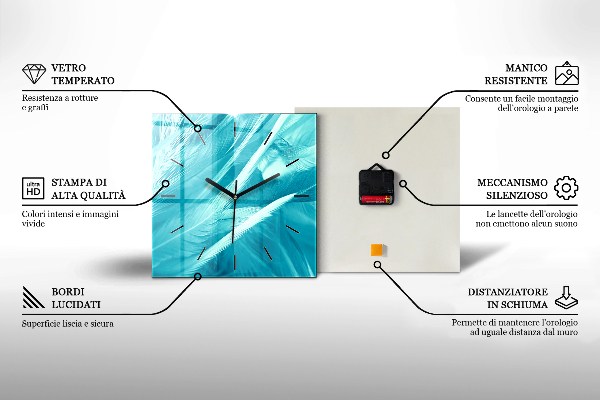 Wanduhr quadratisch mit motiv Abstrakte Tintenmurmel