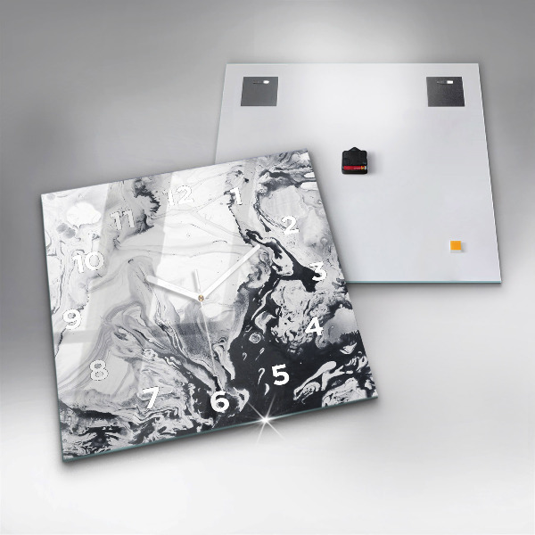 Wanduhr quadratisch mit motiv Abstrakte Tintenmurmel