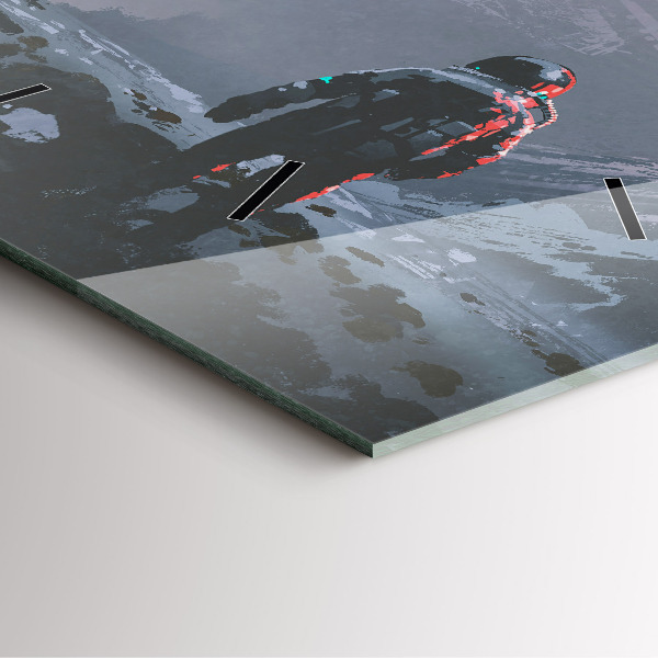 Wanduhr modern quadratisch Astronauten Milchstraße