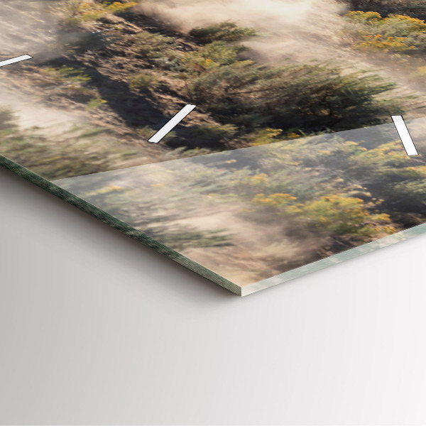 Wanduhr quadratisch Herde von rasenden Pferden