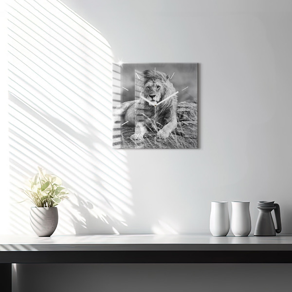 Wanduhr quadratisch mit motiv Abstrakt - Löwe