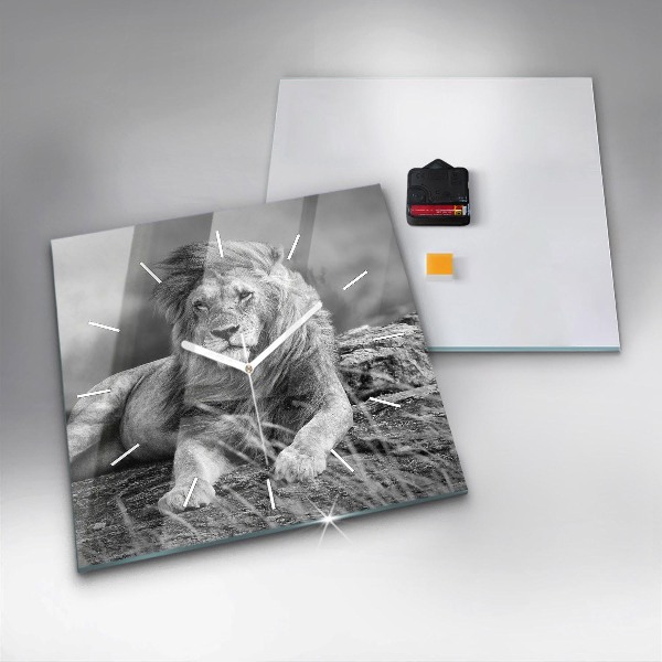 Wanduhr quadratisch mit motiv Abstrakt - Löwe