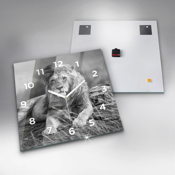 Wanduhr quadratisch mit motiv Abstrakt - Löwe