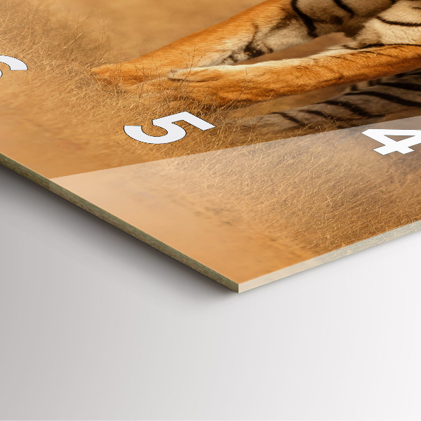 Wanduhr quadratisch mit motiv Tiger jagen