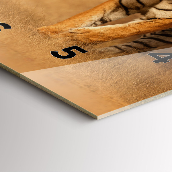 Wanduhr quadratisch mit motiv Tiger jagen