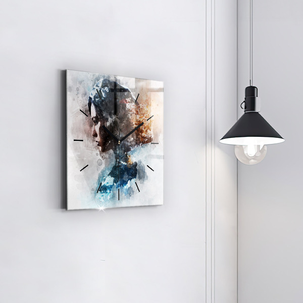 Wanduhr modern quadratisch Die Vergangenheit im Hinterkopf