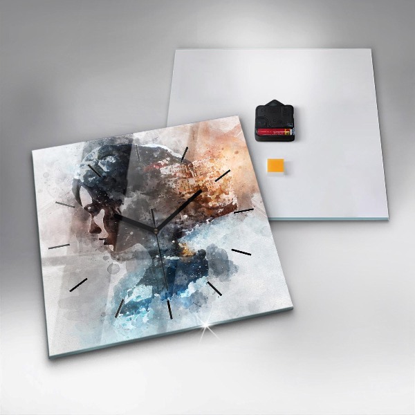 Wanduhr modern quadratisch Die Vergangenheit im Hinterkopf