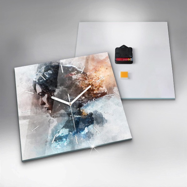 Wanduhr modern quadratisch Die Vergangenheit im Hinterkopf