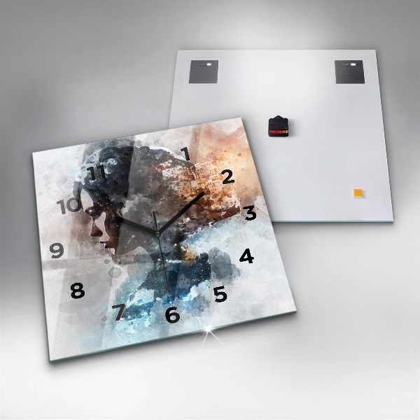 Wanduhr modern quadratisch Die Vergangenheit im Hinterkopf