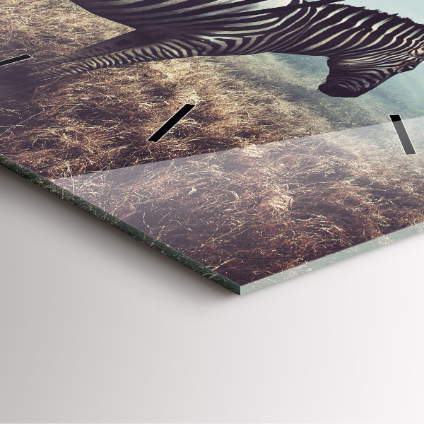 Wanduhr modern quadratisch Zebra - Abstraktion