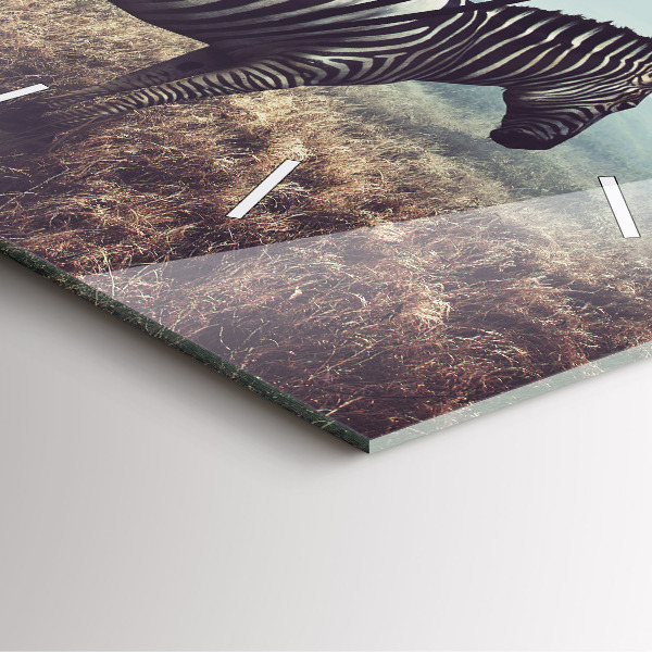 Wanduhr modern quadratisch Zebra - Abstraktion