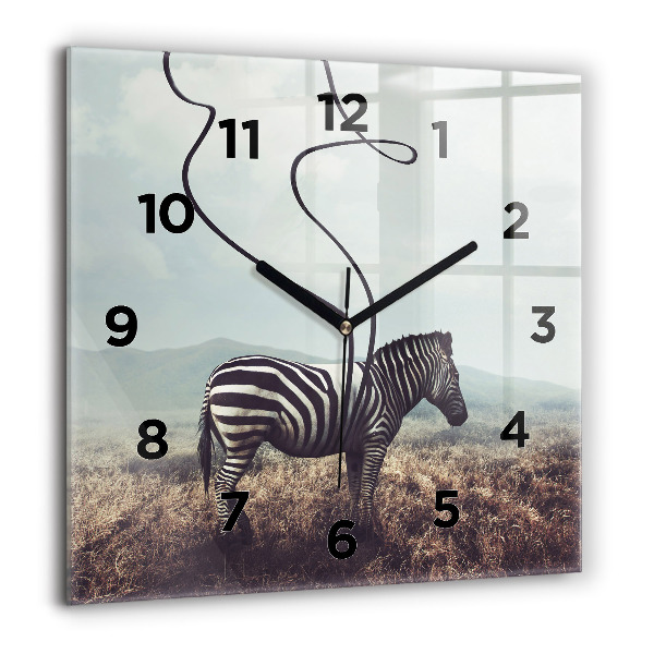 Wanduhr modern quadratisch Zebra - Abstraktion