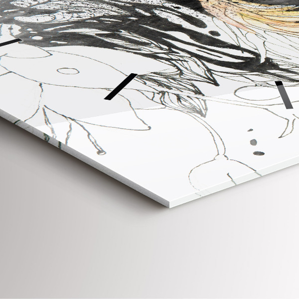 Wanduhr quadratisch mit motiv Abstraktes Frauengesicht