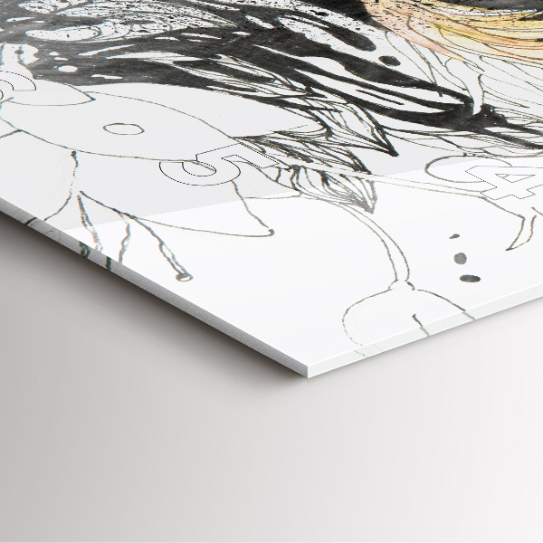 Wanduhr quadratisch mit motiv Abstraktes Frauengesicht