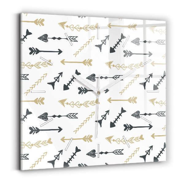 Wanduhr modern quadratisch Geometrisches Hipster-Muster