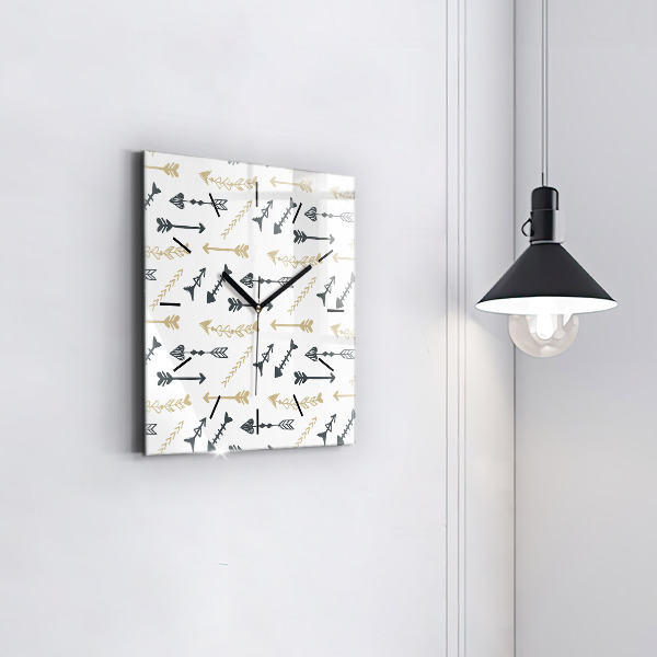 Wanduhr modern quadratisch Geometrisches Hipster-Muster