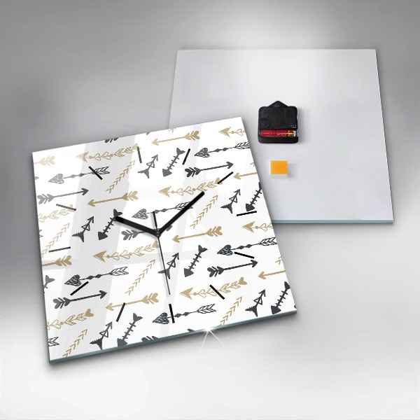 Wanduhr modern quadratisch Geometrisches Hipster-Muster