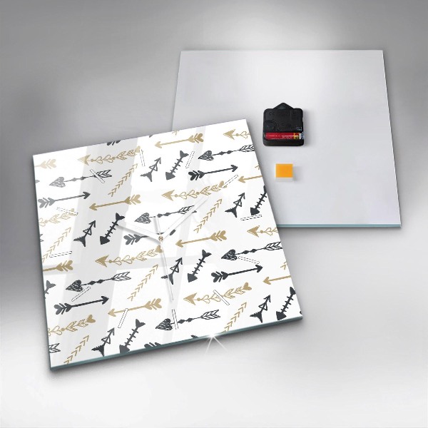 Wanduhr modern quadratisch Geometrisches Hipster-Muster