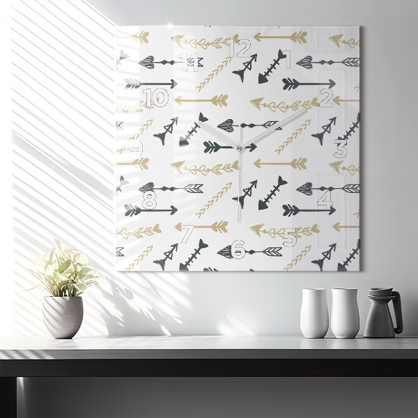 Wanduhr modern quadratisch Geometrisches Hipster-Muster