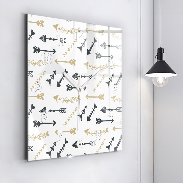 Wanduhr modern quadratisch Geometrisches Hipster-Muster