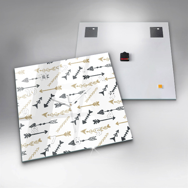 Wanduhr modern quadratisch Geometrisches Hipster-Muster