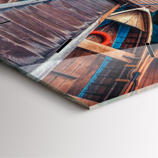 Wanduhr modern quadratisch Plattform und See