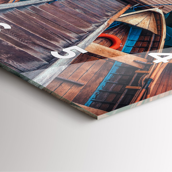 Wanduhr modern quadratisch Plattform und See