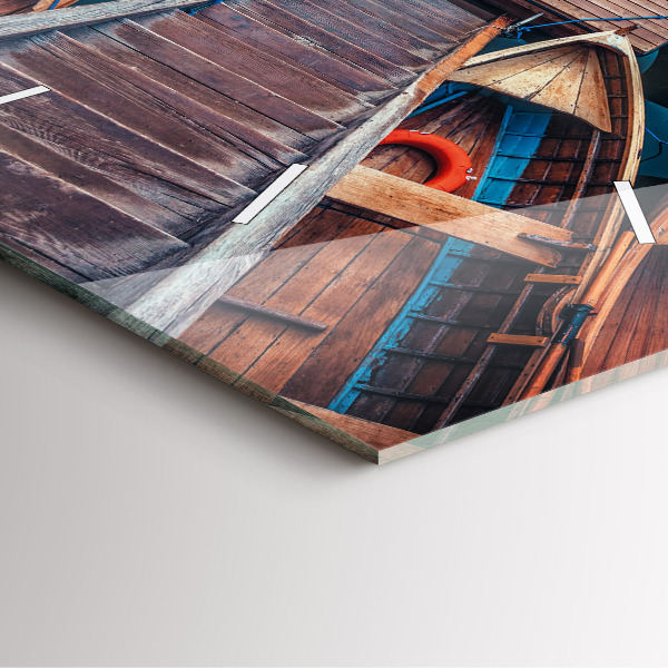 Wanduhr modern quadratisch Plattform und See