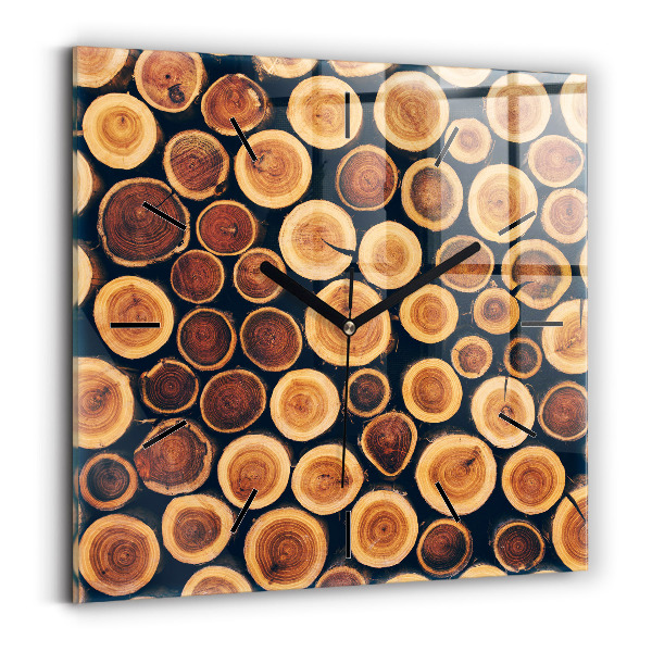 Wanduhr quadratisch mit motiv Holz