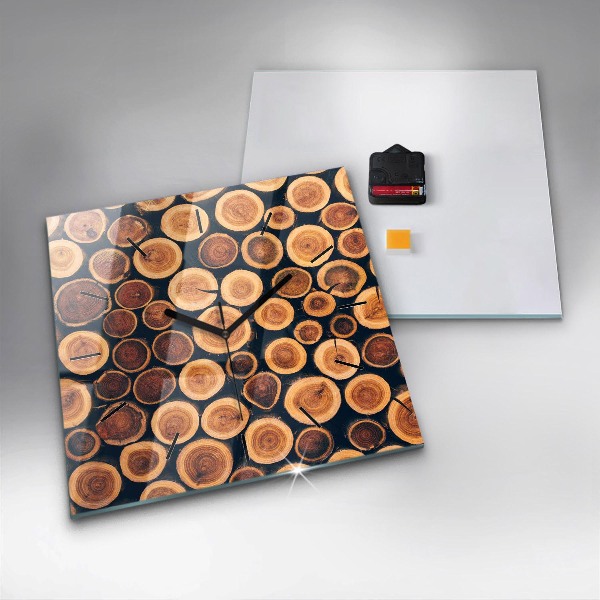 Wanduhr quadratisch mit motiv Holz