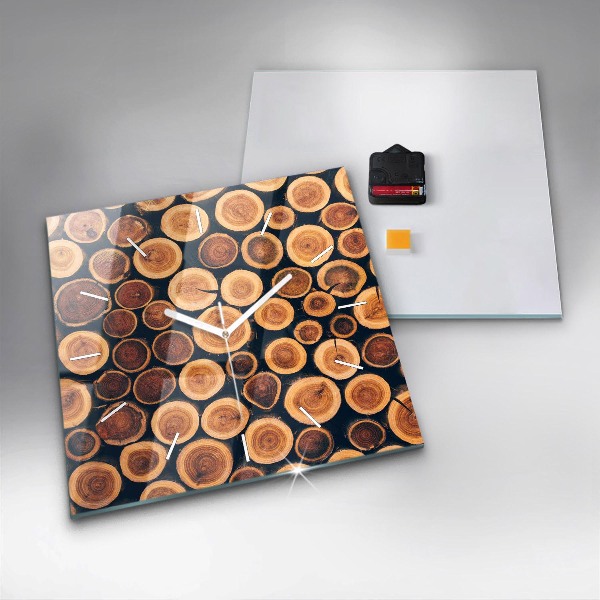 Wanduhr quadratisch mit motiv Holz