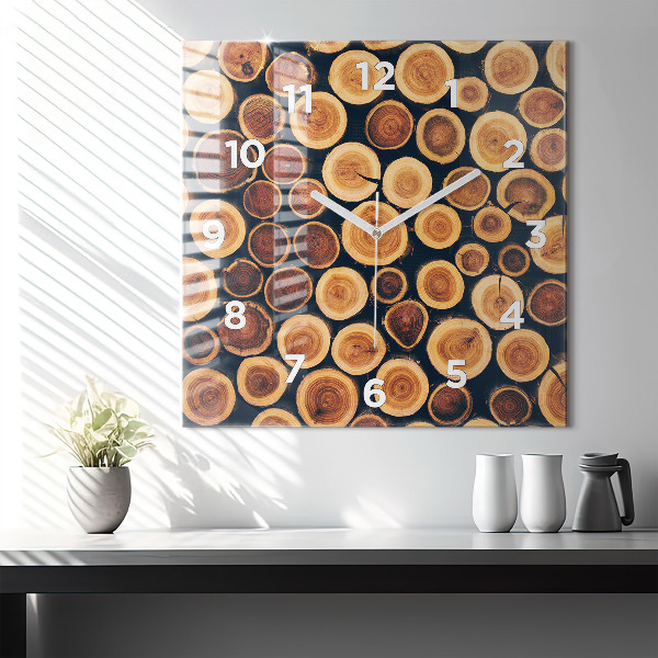 Wanduhr quadratisch mit motiv Holz