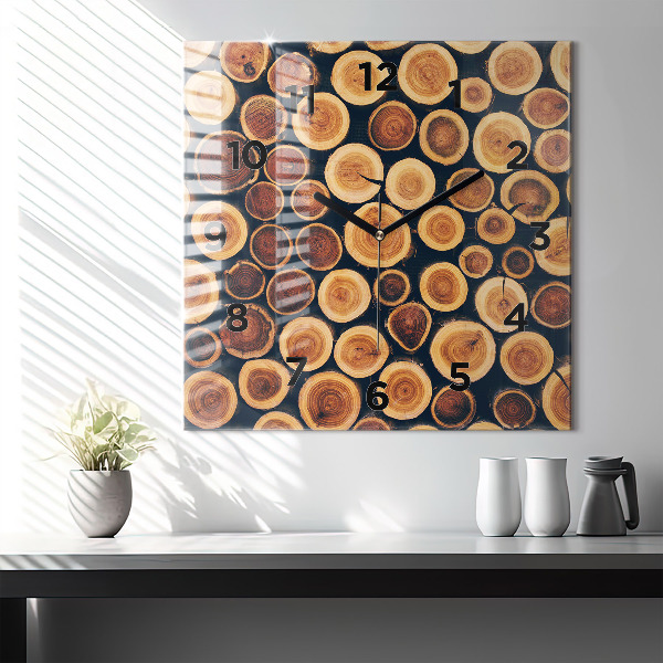 Wanduhr quadratisch mit motiv Holz